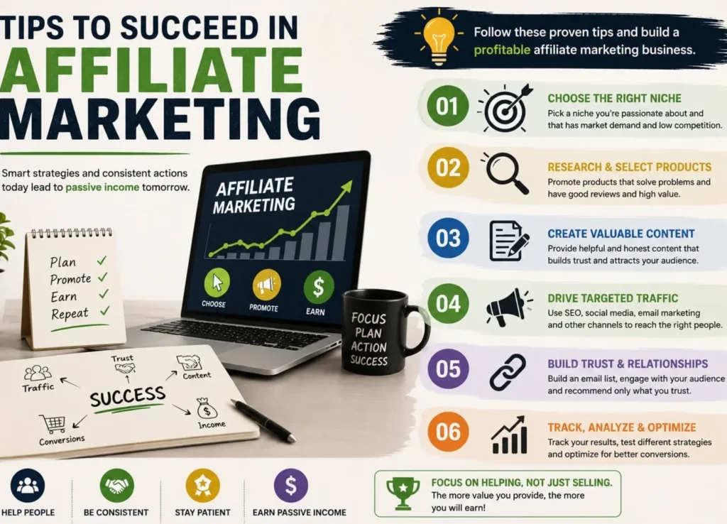 tips to succeed in affiliate marketing