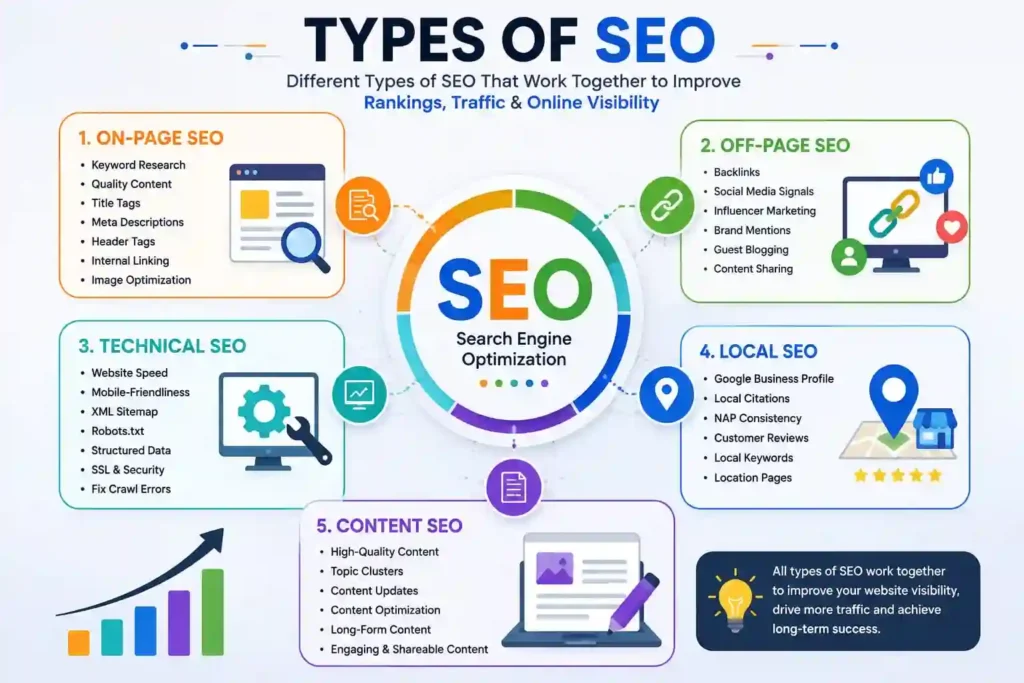 what is SEO and types of SEO