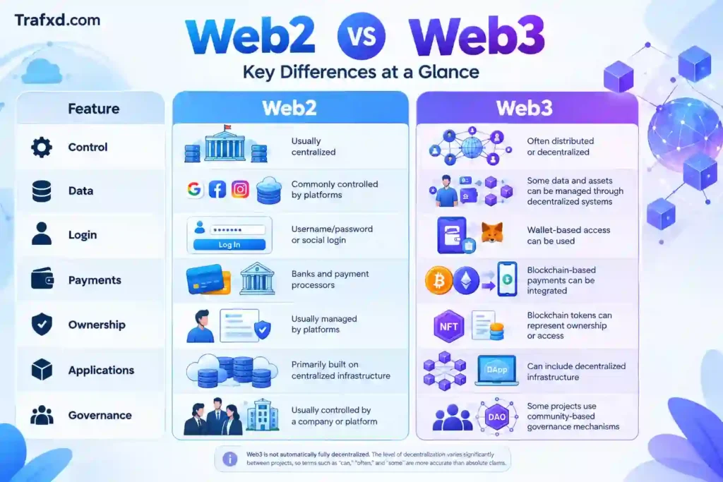 key difference between web3 and web2